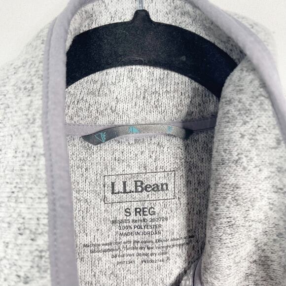 LL Bean Womens Small Pewter Gray Sweater Fleece Pullover Snap Regular Pockets - Picture 8 of 11